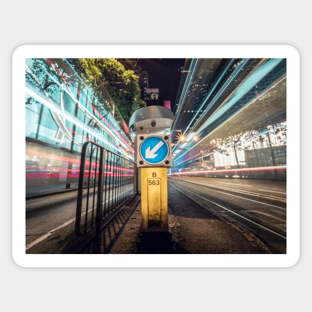 Hong Kong Tram Stop Sticker by LukeDavidPhoto